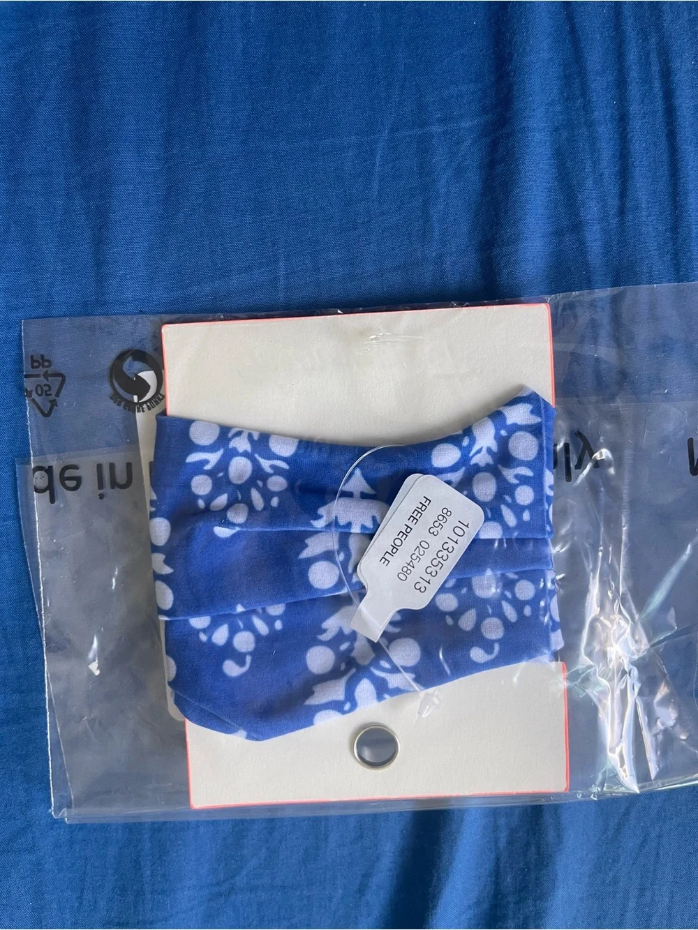 FP Movement by Free People Rumble Hair Tie blue small logos NWT